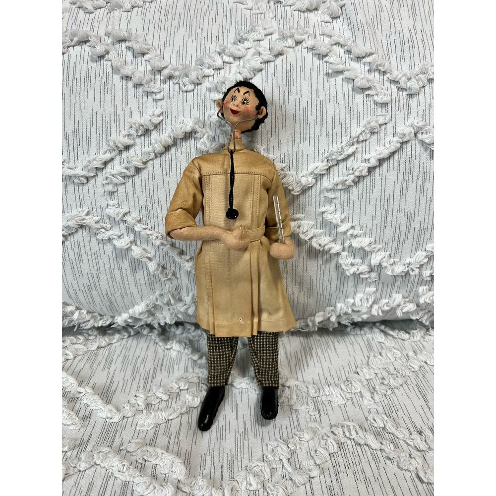 Vintage Roldan Klumpe Doctor Doll with Stethoscope and Thermometer
